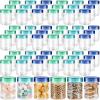 Sliner 60 Pcs 8 oz Plastic Jars with Lids Clear Round Leakproof Storage Containers Empty Refillable Plastic Mason Jars for Travel Storage Face Creams Kitchen Household Food Spice (Cute Color)(Fresh Color)