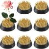 Sliner 8 Pcs 2 Inch Floral Frogs Round Brass Flower Holder Japanese Ikebana Vase Floral Frogs Arranger Fixed Tools Pin for Flower Arrangement Home DIY Craft(Gold)(/)