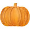 Sliner Halloween Pumpkin Wooden Serving Platter 15″ L x 12″ W Wood Pumpkin Shaped Charcuterie Board Snack Cheese Cutting Board Sectional Fall Dish Plate for Home Gifts(Brown)(Brown)