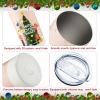 Sliner 12 Pcs Christmas Skinny Tumbler Set 20 oz Stainless Steel Tumblers with Lids and Straws Double Vacuum Insulated Cup Christmas Gift Water Bottle Snowman Santa Travel Mug for Men Women (Tree)(Tree)