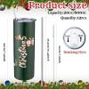 Sliner 12 Pcs Christmas Skinny Tumbler Set 20 oz Stainless Steel Tumblers with Lids and Straws Double Vacuum Insulated Cup Christmas Gift Water Bottle Snowman Santa Travel Mug for Men Women (Tree)(Tree)