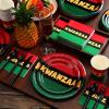 Sliner 250 Kwanzaa Party Supplies Kwanzaa 50 Plates 100 Napkins 25 Cups 75 Plastic Forks Knives Spoons Kwanzaa Decorations Serves 25 Kwanzaa Theme Tableware Set African Disposable Party Dinnerware