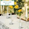 Sliner 6 Pcs Tall Glass Bud Vase for Centerpieces Clear Maria Bud Vase Small Single Flower Vase Rose Skinny Decorative Cylinder Vases for Wedding Party Home Table Decorations(9.84” H)(9.84” H)