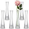 Sliner 6 Pcs Tall Glass Bud Vase for Centerpieces Clear Maria Bud Vase Small Single Flower Vase Rose Skinny Decorative Cylinder Vases for Wedding Party Home Table Decorations(9.84” H)(9.84” H)