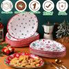 Sliner 120 Pcs Christmas Snowflakes Oval Paper Plates 10″ x 12″ Large Red Green White Disposable Paper Plates Snowflake Serving Platter Decorative Dinner Serving Platter for Xmas Winter Party Supplies