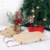 Sliner 16 Inch Christmas Charcuterie Board Xmas Sleigh Serving Platter Wooden Cutting Board Appetizer Serving Tray Metal Sleigh Charcuterie Serving Board for Bread Salad Cheese Kitchen Decorative