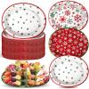Sliner 120 Pcs Christmas Snowflakes Oval Paper Plates 10″ x 12″ Large Red Green White Disposable Paper Plates Snowflake Serving Platter Decorative Dinner Serving Platter for Xmas Winter Party Supplies