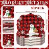 Sliner 50 Pcs Oval Christmas Snowflake Plates Buffalo Plaid Serving Tray 10 x 12 Inch Christmas Plates Disposable Snowman Paper Decorative Happy Holiday Plaid Plate Set for Winter Dinner Supply