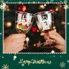 Sliner 100 Pcs Christmas 6 oz Clear Disposable Wine Glasses with Stem Reusable Plastic Wine Cups with 100 Pcs Christmas Wine Glass Drink Markers Static Cling Stickers 100 Styles for Xmas Party Supply