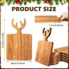 Sliner 4 Pcs Christmas Charcuterie Boards Thick Wooden Cutting Boards with Antler Handle Deer Bread Board Cheese Chopping Board for Kitchen Gift Housewarming Wedding (Large, Small)(Small)