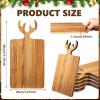 Sliner 4 Pcs Christmas Charcuterie Boards Thick Wooden Cutting Boards with Antler Handle Deer Bread Board Cheese Chopping Board for Kitchen Gift Housewarming Wedding (Large, Small)(Large)